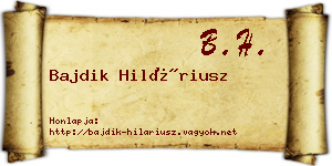Bajdik Hiláriusz névjegykártya